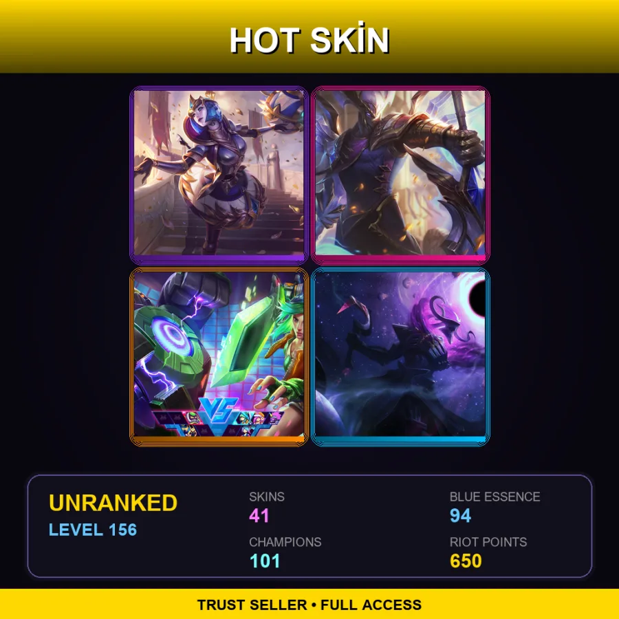 EUNE | Lv156 | Unranked | 41 Skin | 101 Champ — LoL account