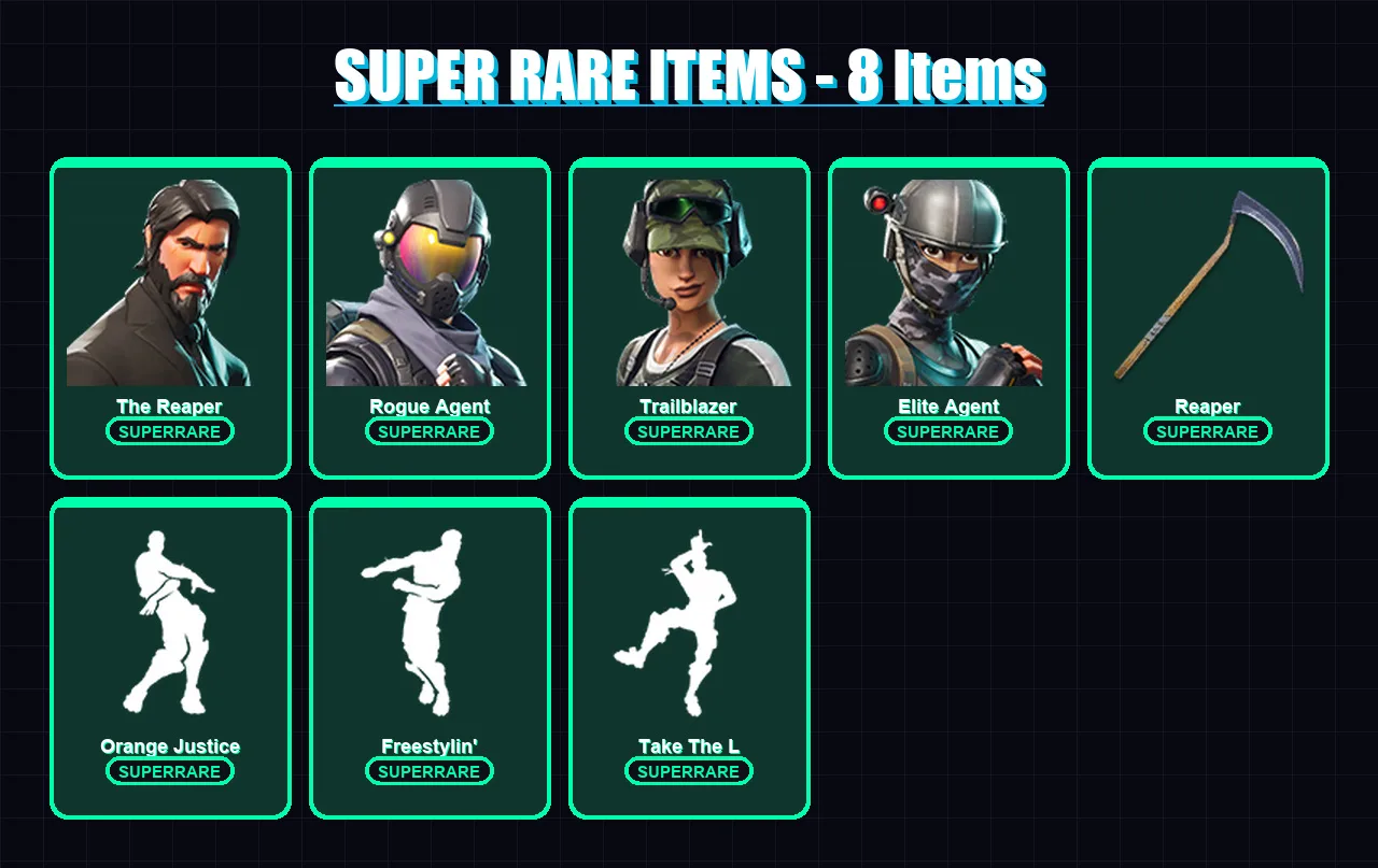 [PC/XBOX] | The Reaper | Rogue Agent | Trailblazer | Elite Agent | Love Ranger | 57 skin | 31 pickaxe | 46 emote | 28 glider | Lv391