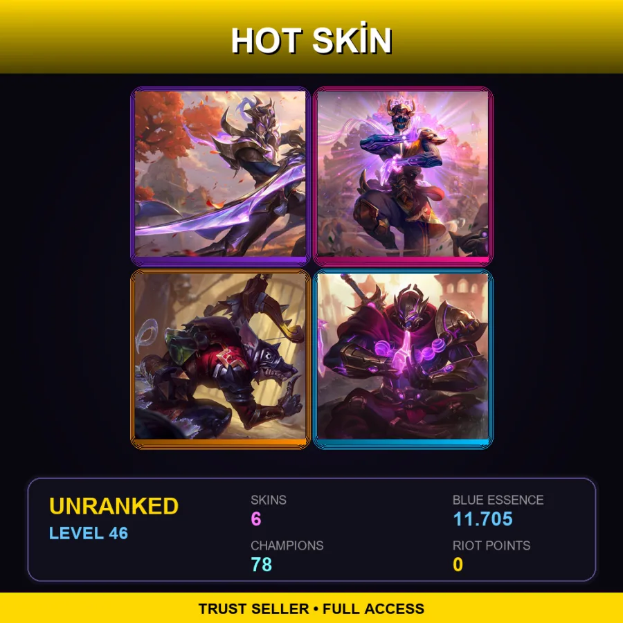 BR | Lv46 | Unranked | 6 Skin | 78 Champ — LoL account