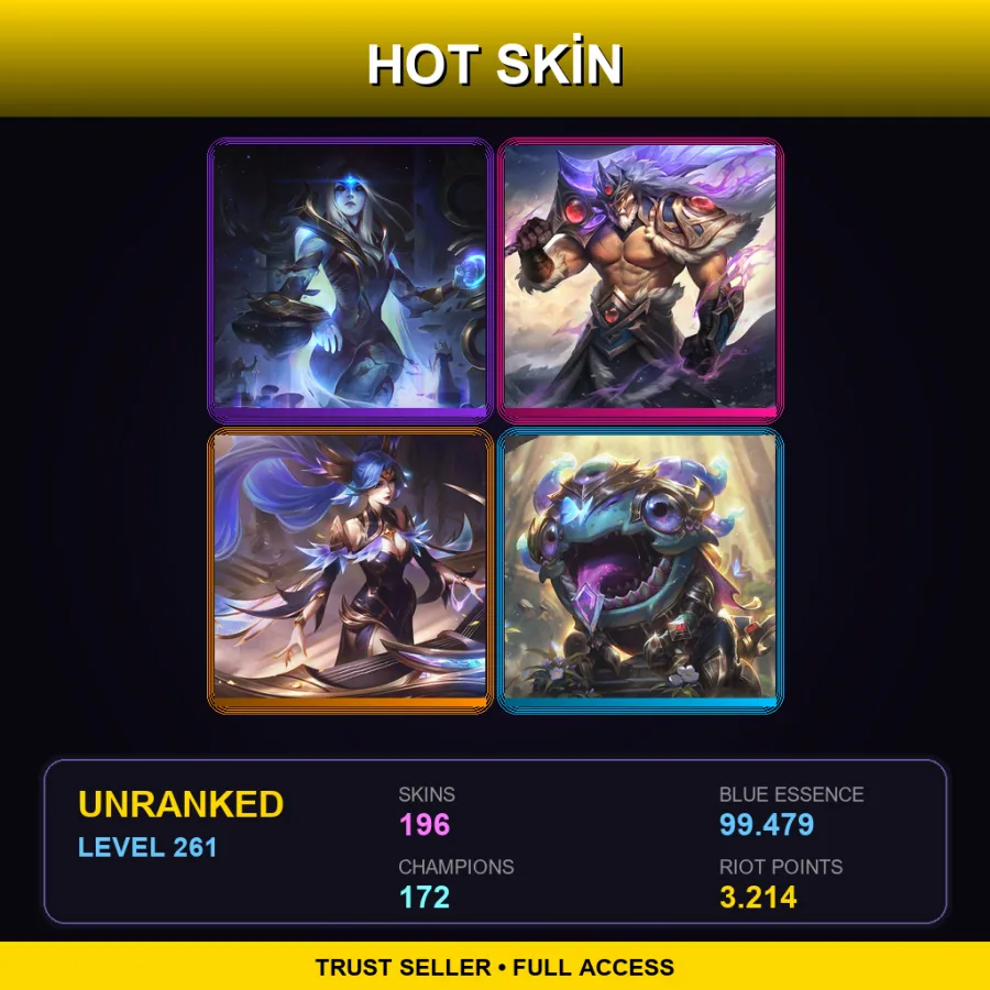 NA | Lv261 | Unranked | 196 Skin | 172 Champ — Commando Jarvan Iv