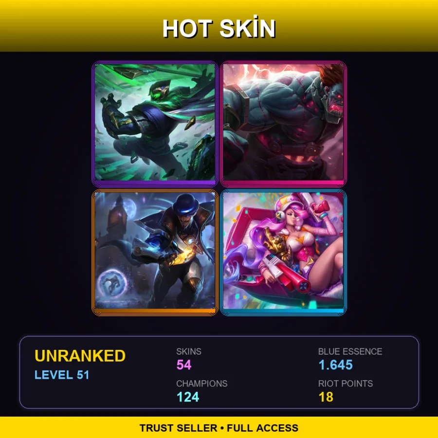 BR | Lv51 | Unranked | 54 Skin | 124 Champ