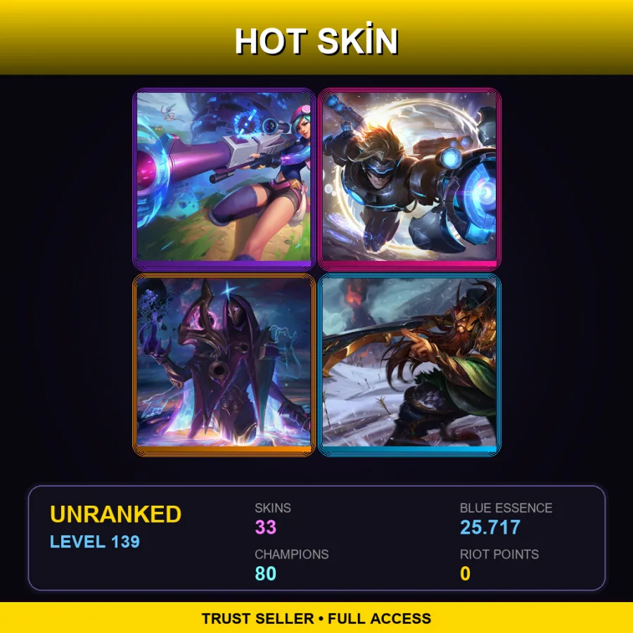 VN | Lv139 | Unranked | 33 Skin | 80 Champ