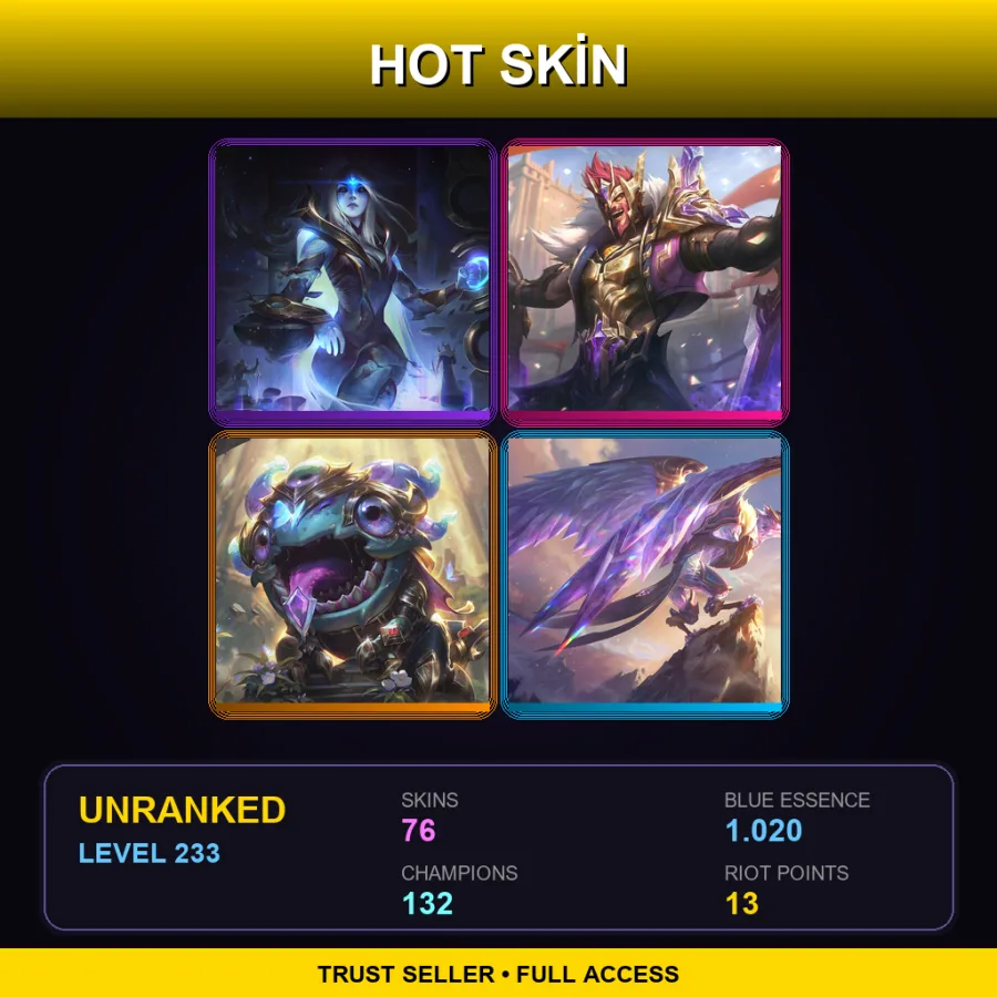 LAN | Lv233 | Unranked | 76 Skin | 132 Champ — Galactic Renekton