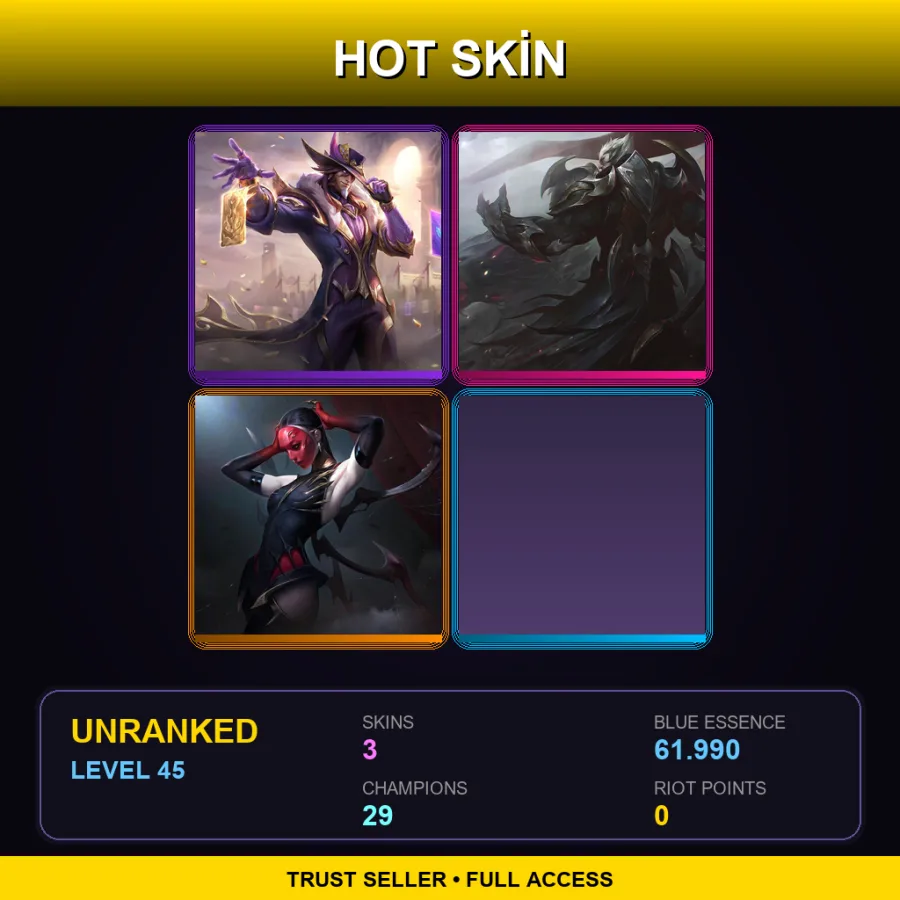 LAN | Lv45 | Unranked | 3 Skin | 29 Champ