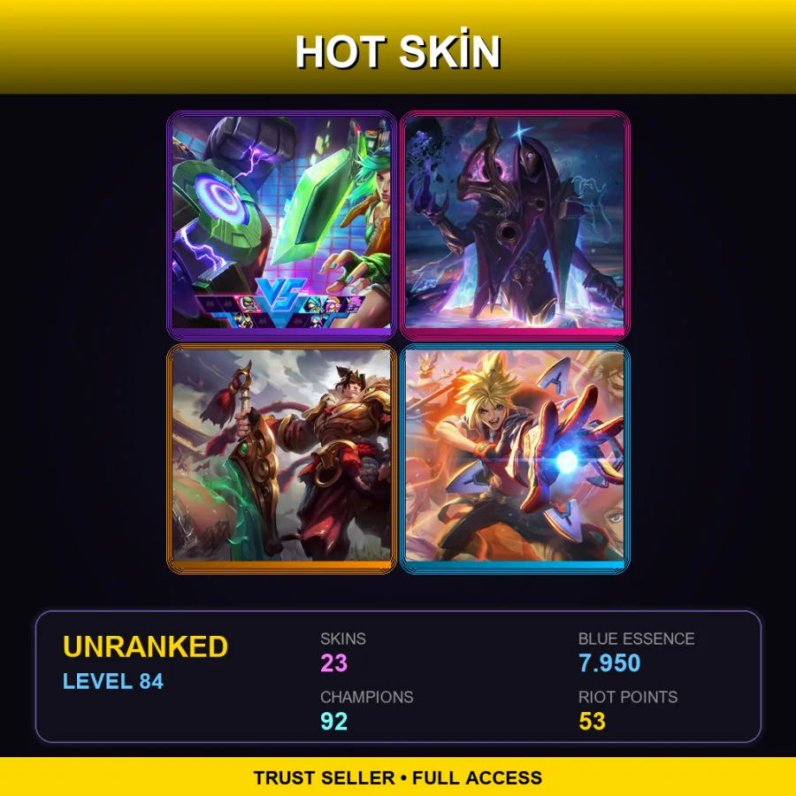 EUNE | Lv84 | Unranked | 23 Skin | 92 Champ — LoL account