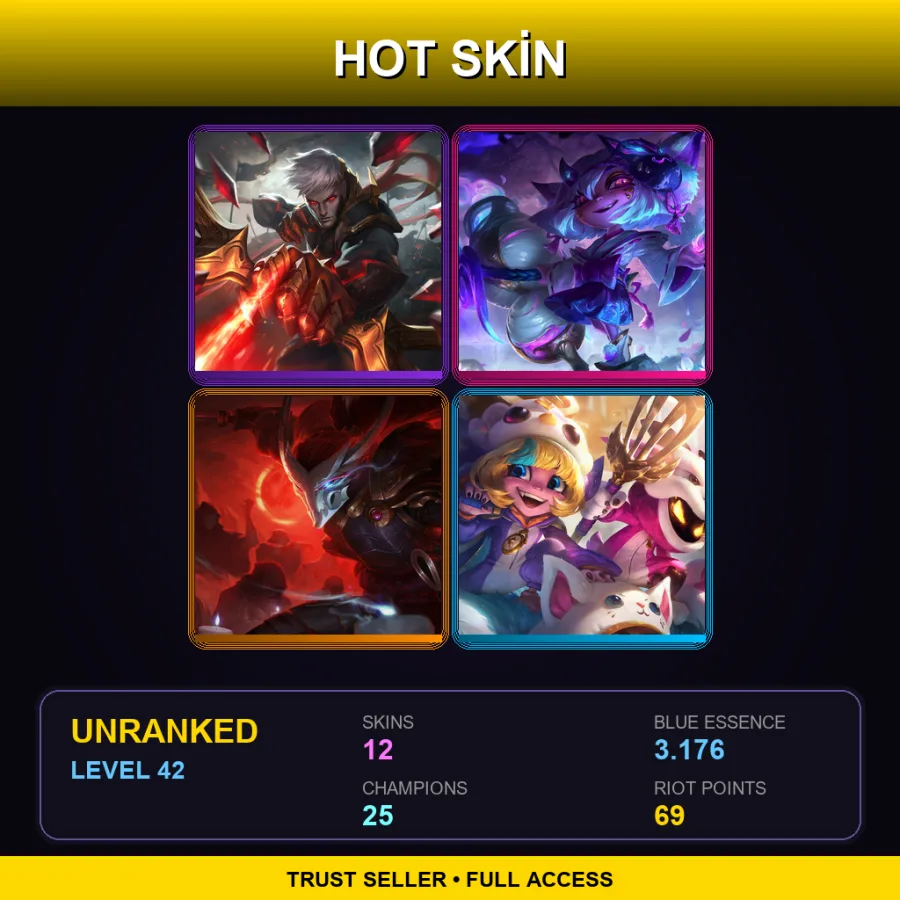 EUW | Lv42 | Unranked | 12 Skin | 25 Champ