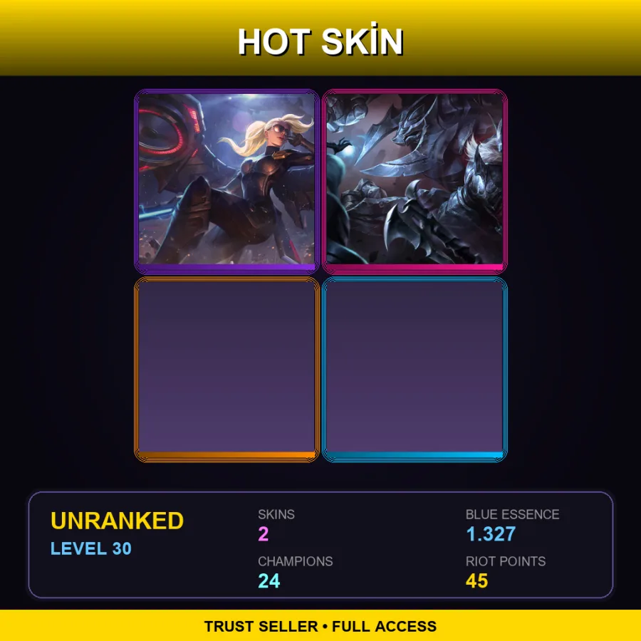 EUW | Riot Kayle | Marauder Olaf | 2 Skin | 24 Champ | Lv30