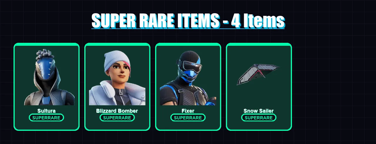 [PS4/PS5/XBOX/PC] | Sultura | Blizzard Bomber | Fixer | The Ageless | Vegeta | 13 skin | 38 pickaxe | 20 emote | 40 glider | Lv621