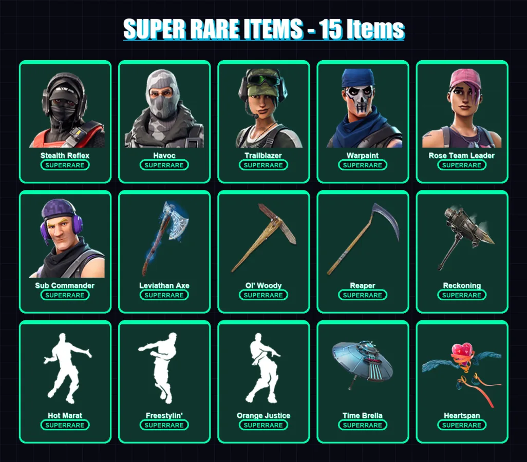 [PC/XBOX/PSN] | Stealth Reflex | Havoc | Trailblazer | Warpaint | Rose Team Leader | 146 skin | 122 pickaxe | 102 emote | 104 glider | Lv1634 — Fortnite account