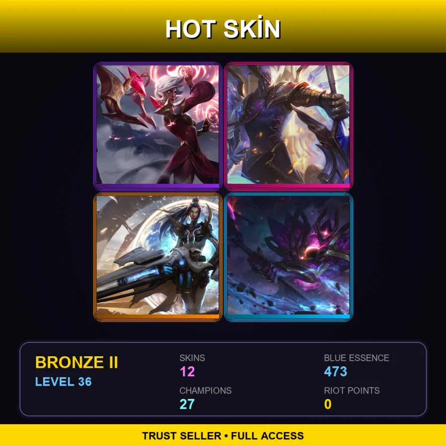 LAN | Lv36 | Bronze II | 12 Skin | 27 Champ