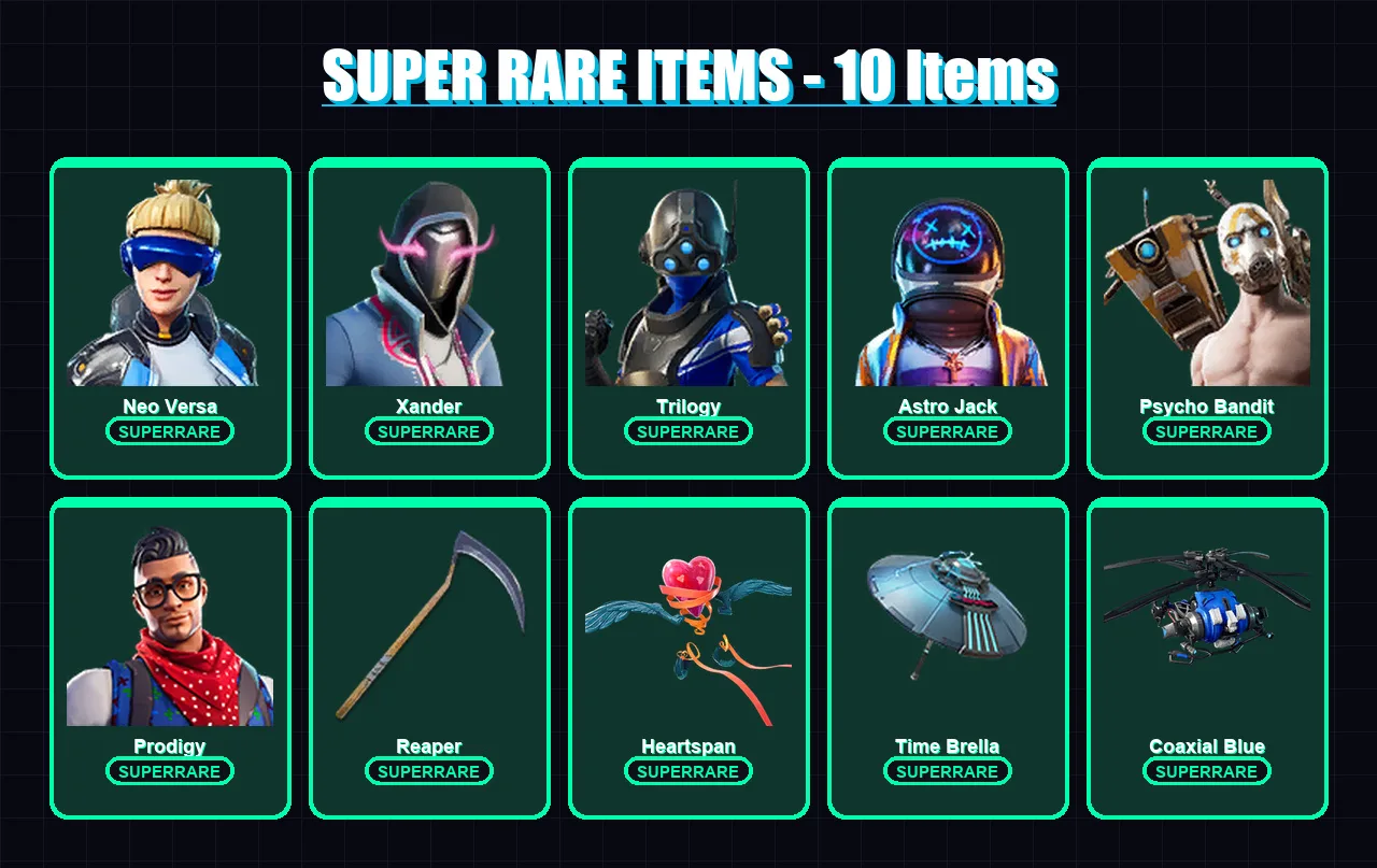 [PC] | Neo Versa | Xander | Trilogy | Astro Jack | Psycho Bandit | 173 skin | 217 pickaxe | 157 emote | 174 glider | Lv3132