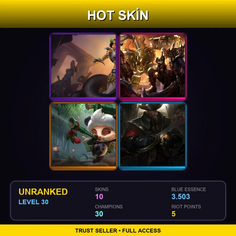 LAS | Lv30 | Unranked | 10 Skin | 30 Champ