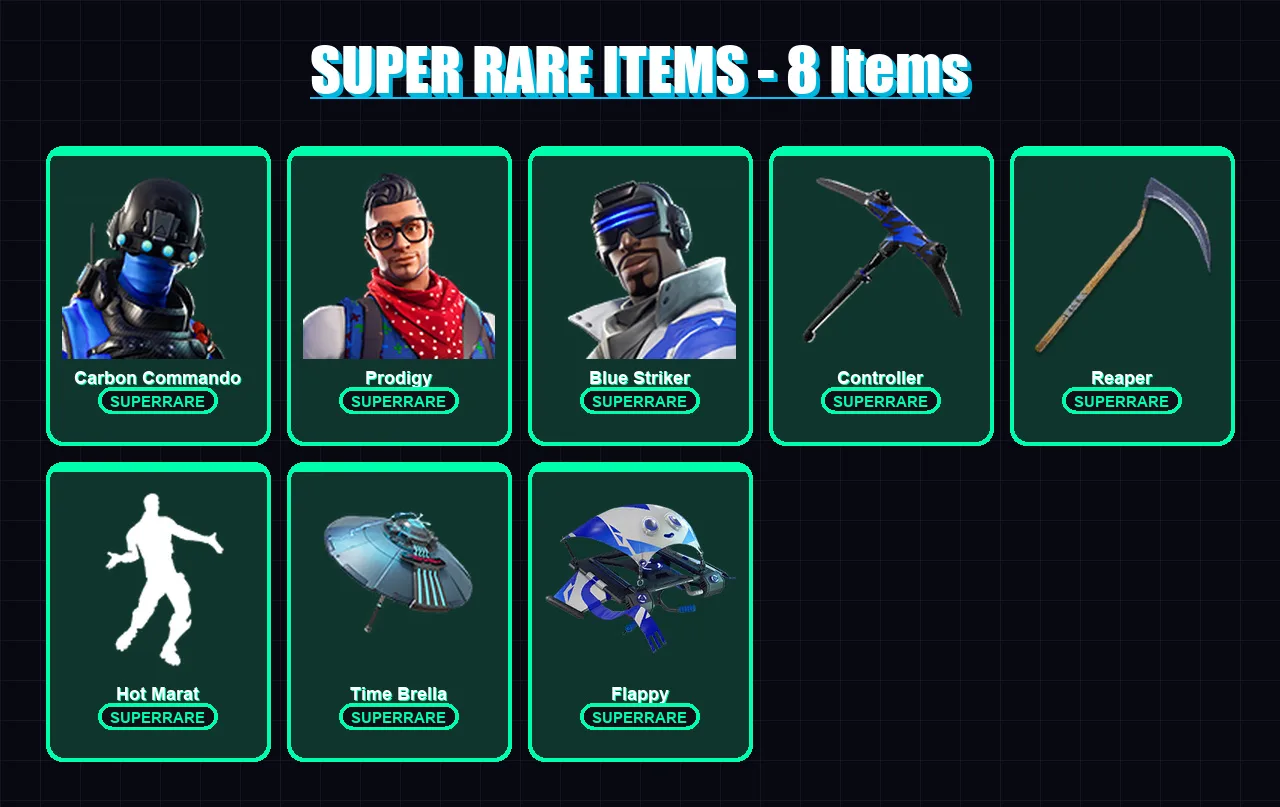 [PC/XBOX/PSN] | Carbon Commando | Prodigy | Blue Striker | Drift | Hybrid | 23 skin | 57 pickaxe | 35 emote | 51 glider | Lv725 — Fortnite account