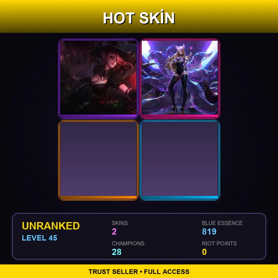 LAN | Lv45 | Unranked | 2 Skin | 28 Champ — Bewitching Morgana