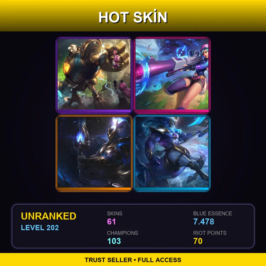 BR | Lv202 | Unranked | 61 Skin | 103 Champ