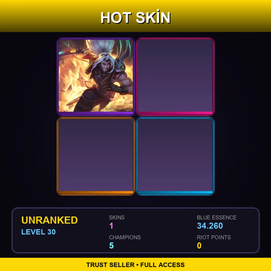 EUNE | Lv30 | Unranked | 1 Skin | 5 Champ — LoL account