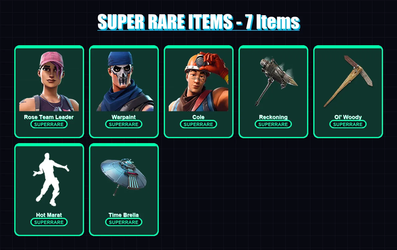[PS4/PS5/PC] | Rose Team Leader | Warpaint | Cole | Spectra Knight | Mandalorian | 226 skin | 244 pickaxe | 241 emote | 219 glider | Lv3000 — Fortnite account