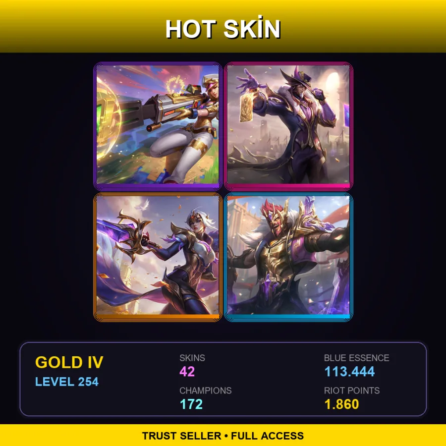 LAN | Lv254 | Gold IV | 42 Skin | 172 Champ