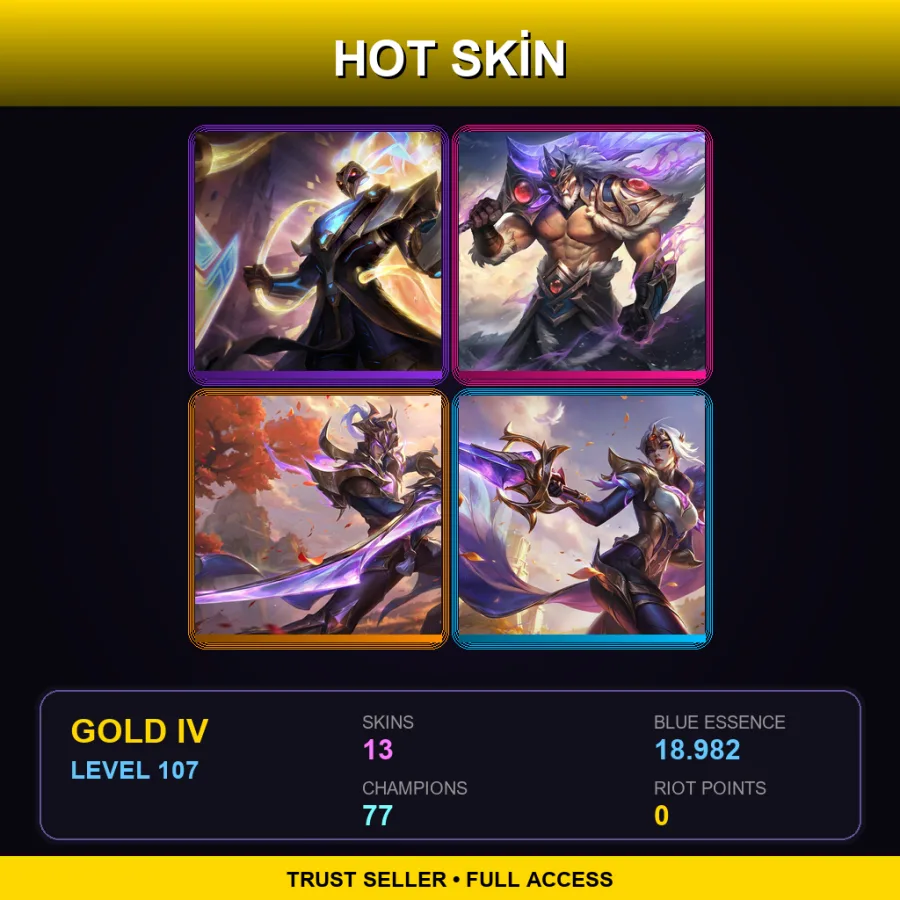 VN | Lv107 | Gold IV | 13 Skin | 77 Champ — LoL account