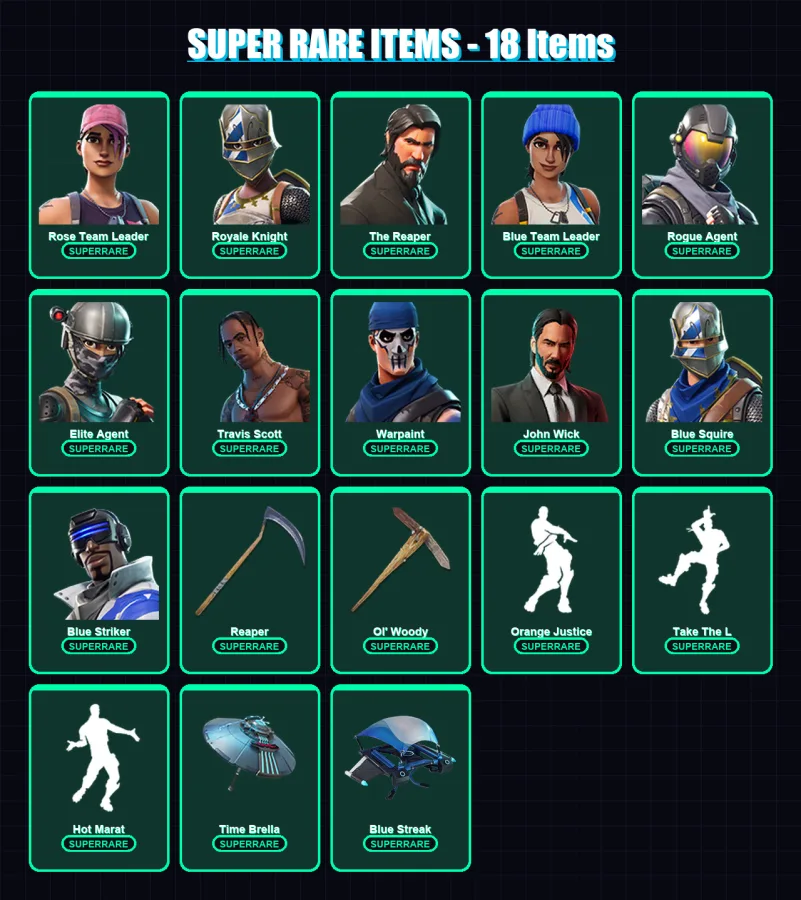 [PS4/PS5/XBOX/PC] | Rose Team Leader | Royale Knight | The Reaper | 46 skin | Lv655