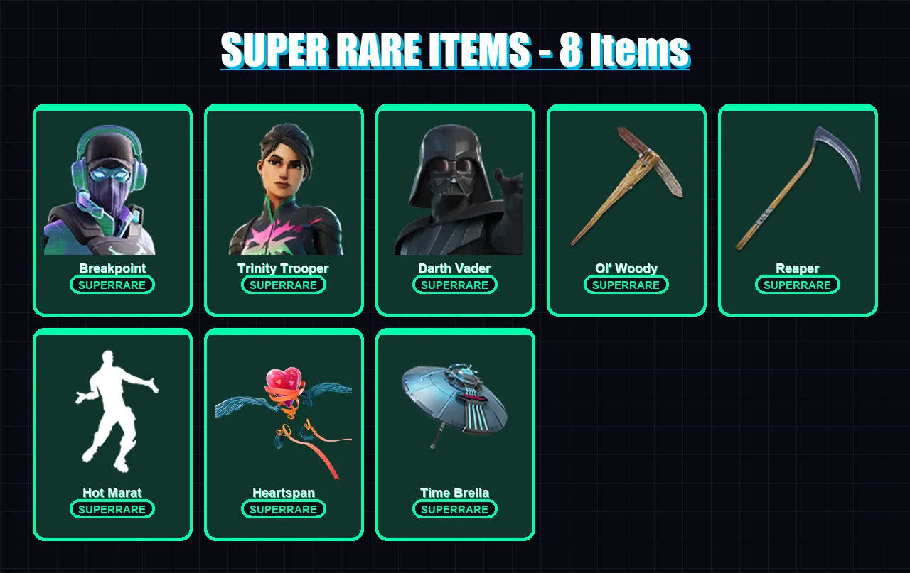 [PS4/PS5/PC] | Breakpoint | Trinity Trooper | Darth Vader | Kymera | The Origin | 242 skin | 298 pickaxe | 244 emote | 222 glider | Lv3348 — Fortnite account