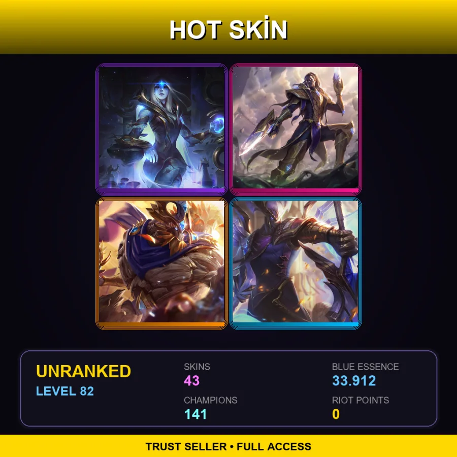 VN | Lv82 | Unranked | 43 Skin | 141 Champ — LoL account