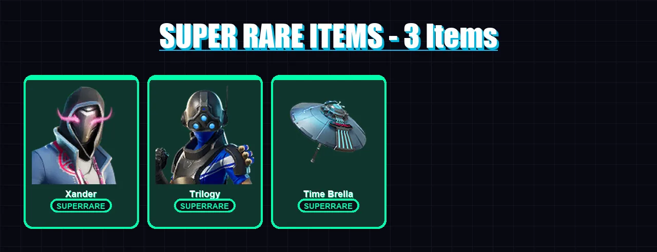 [PC/XBOX] | Xander | Trilogy | Ultima Knight | The Scientist | Sorana | 35 skin | 56 pickaxe | 62 emote | 64 glider | Lv1647