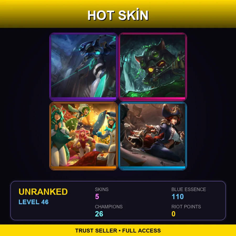 LAS | Lv46 | Unranked | 5 Skin | 26 Champ — Omega Squad Teemo