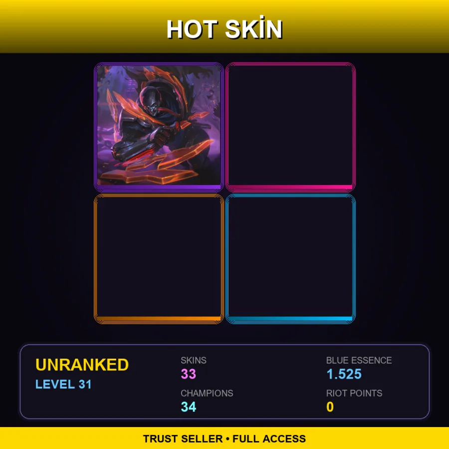 EUW | Lv31 | Unranked | 33 Skin | 34 Champ