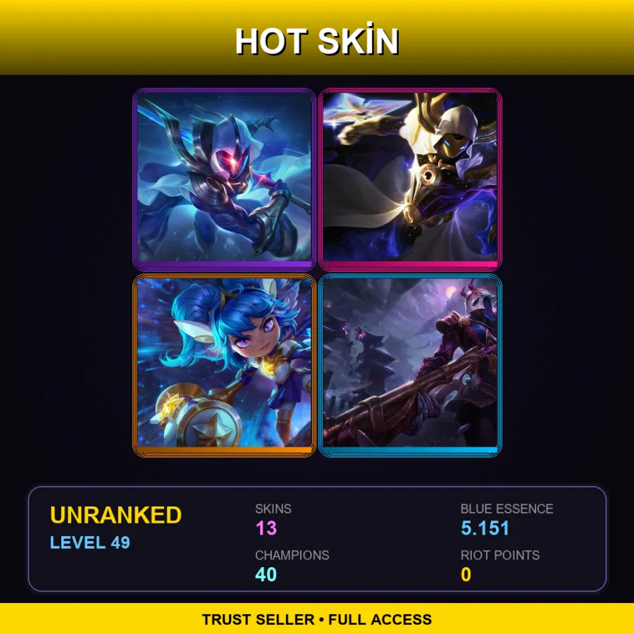 LAN | Lv49 | Unranked | 13 Skin | 40 Champ — Marauder Xin Zhao