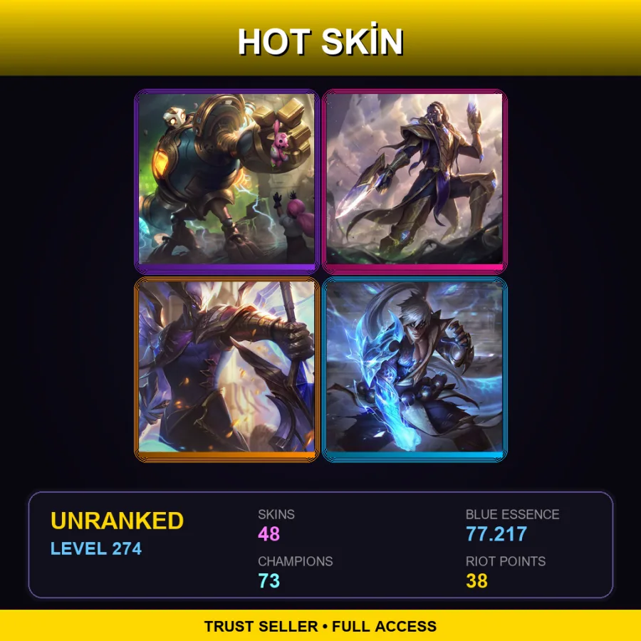 EUW | Lv274 | Unranked | 48 Skin | 73 Champ