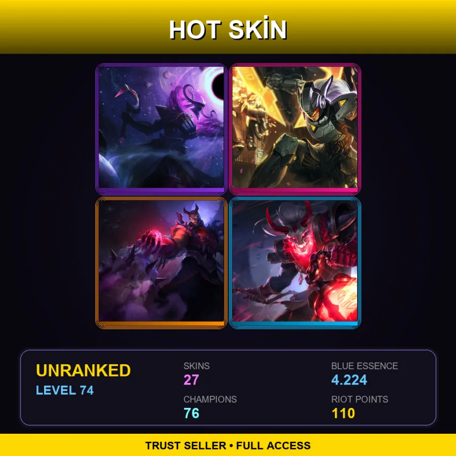 EUNE | Lv74 | Unranked | 27 Skin | 76 Champ
