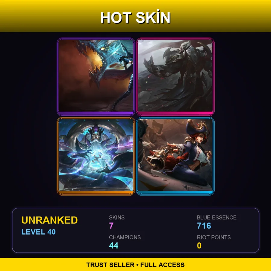 LAN | Lv40 | Unranked | 7 Skin | 44 Champ