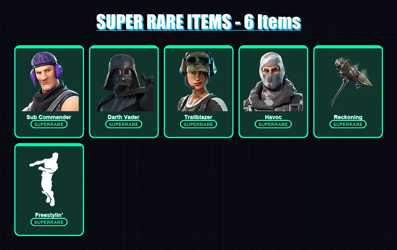 [PC/XBOX/PSN] | Sub Commander | Darth Vader | Trailblazer | Havoc | Drift | 36 skin | 89 pickaxe | 56 emote | 72 glider | Lv1012