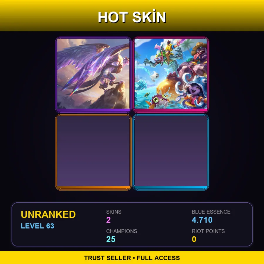 EUW | Lv63 | Unranked | 2 Skin | 25 Champ
