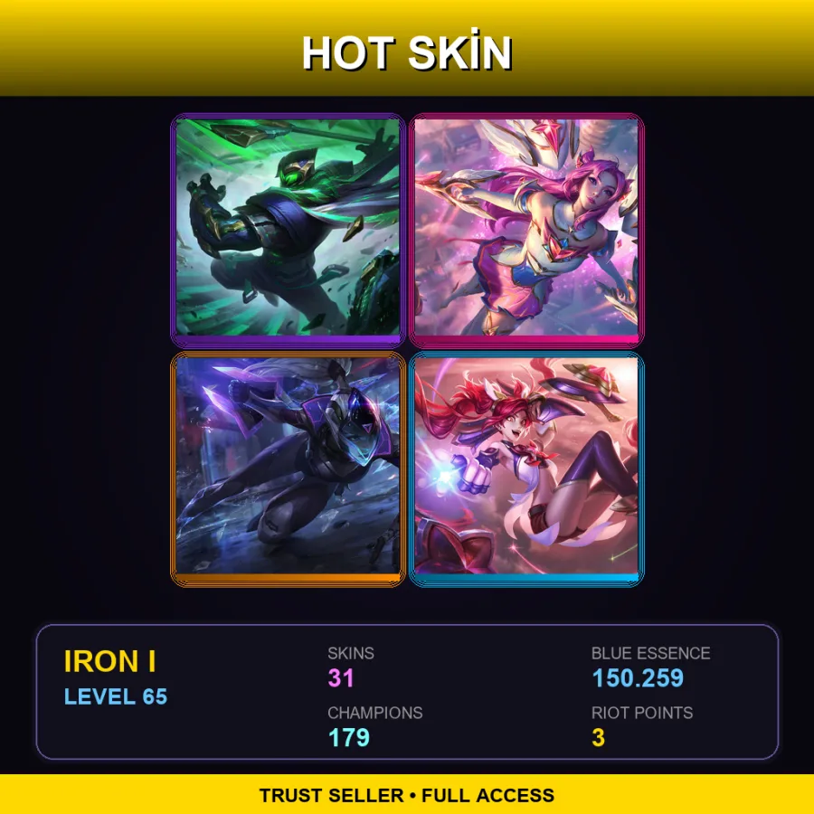 VN | Lv65 | Iron I | 31 Skin | 179 Champ