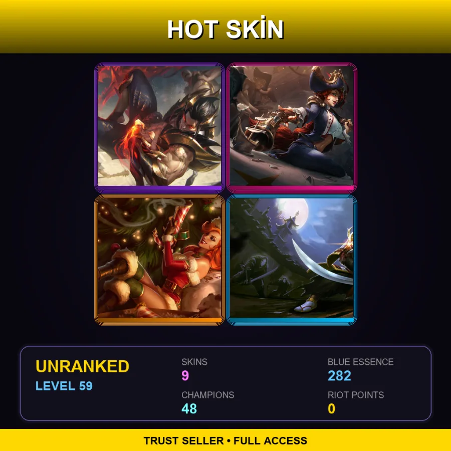 LAN | Lv59 | Unranked | 9 Skin | 48 Champ — Psyops Master Yi