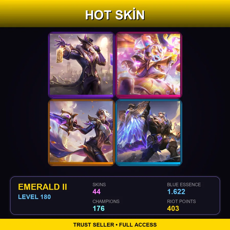 RU | Victorious Twisted Fate | Prestige Space Groove Lulu | Victorious Fiora | Victorious Braum | 44 Skin | 176 Champ | Emerald II | Lv180