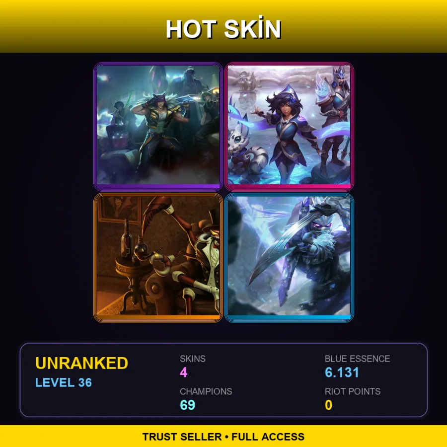 EUW | Lv36 | Unranked | 4 Skin | 69 Champ