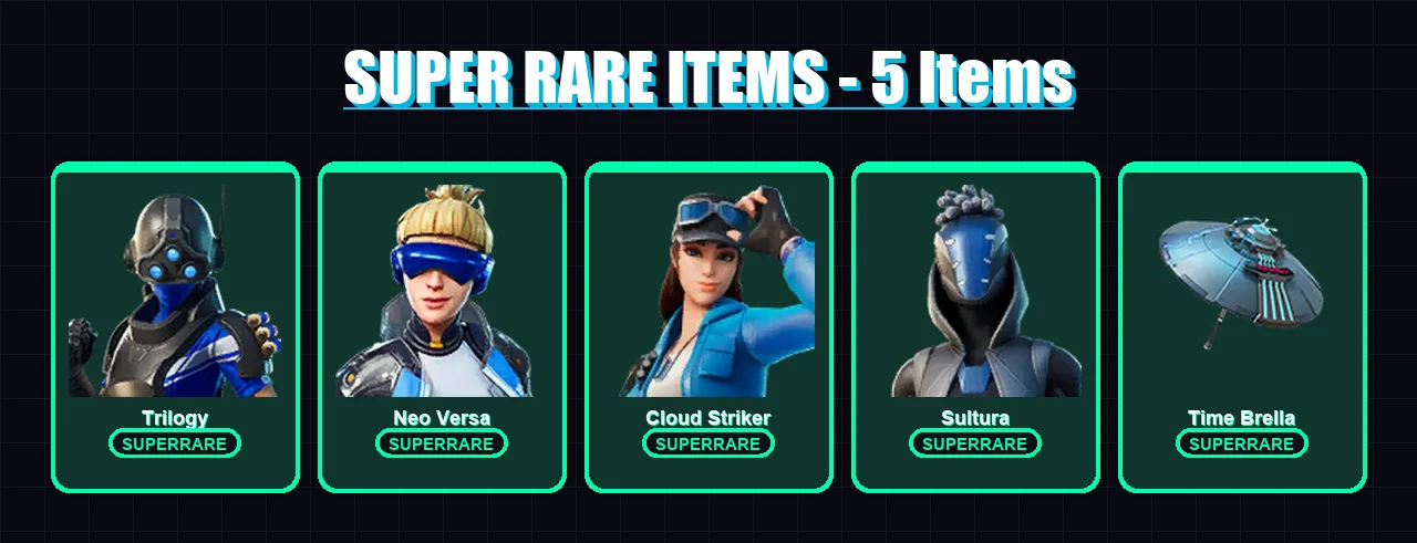[PC/XBOX/PSN] | Trilogy | Neo Versa | Cloud Striker | Sultura | Midas | 44 skin | 71 pickaxe | 53 emote | 69 glider | Lv805