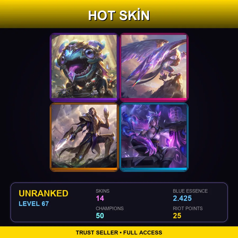LAS | Lv67 | Unranked | 14 Skin | 50 Champ — Santa Braum