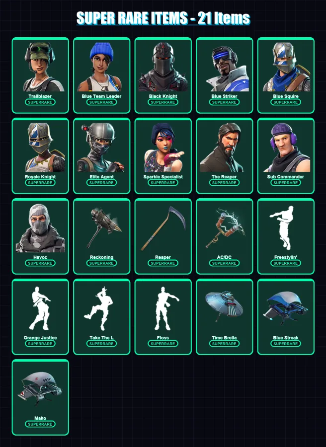 [PS4/PS5/XBOX/PC] | Trailblazer | Blue Team Leader | Black Knight | Blue Striker | Blue Squire | 67 skin | 89 pickaxe | 71 emote | 87 glider | Lv124