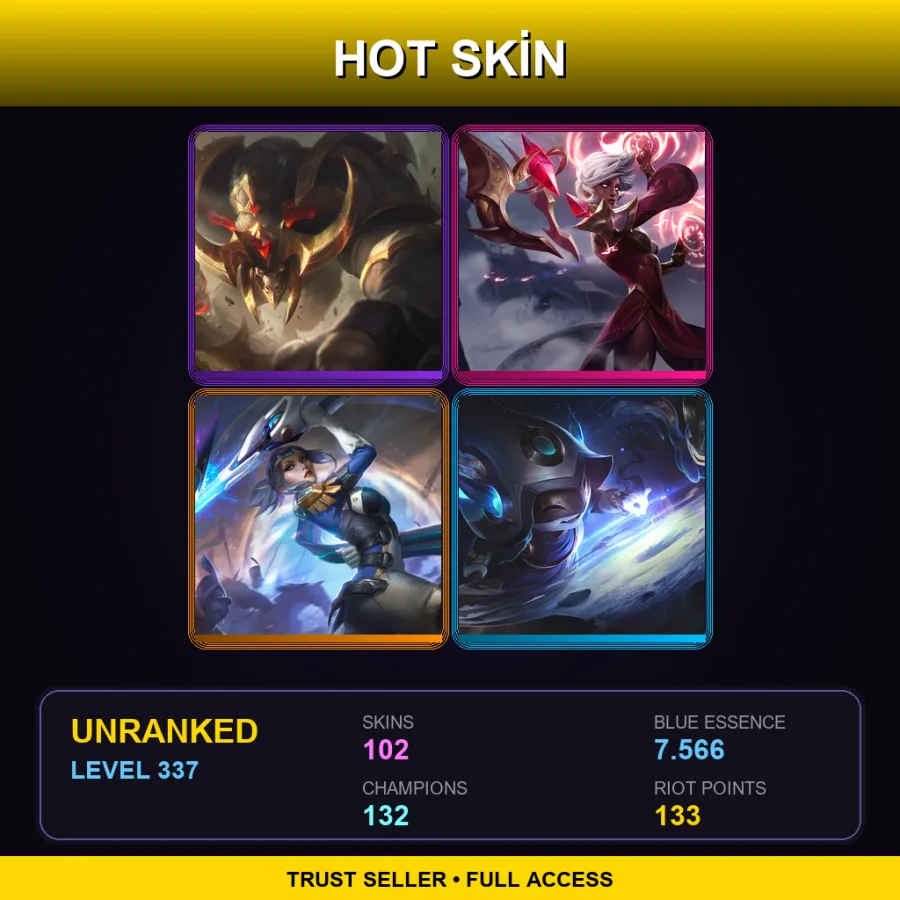 BR | Lv337 | Unranked | 102 Skin | 132 Champ — LoL account