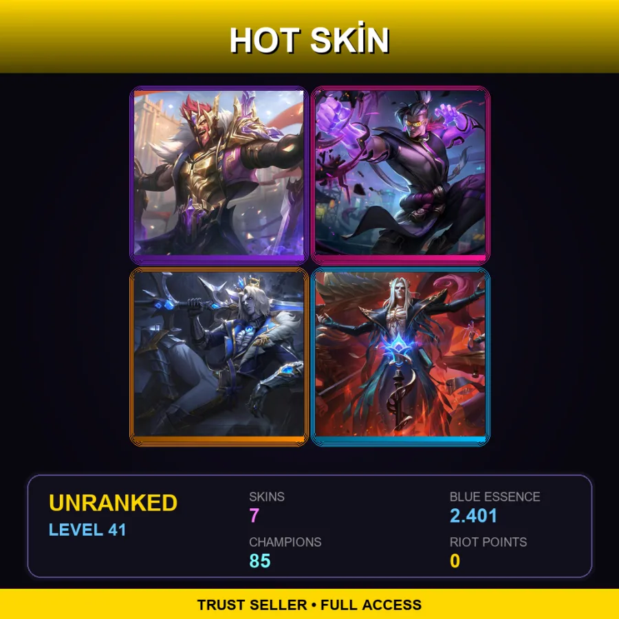 EUW | Lv41 | Unranked | 7 Skin | 85 Champ