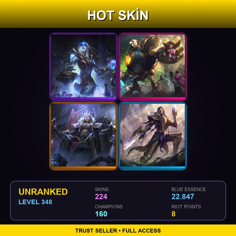 SG | Lv348 | Unranked | 224 Skin | 160 Champ