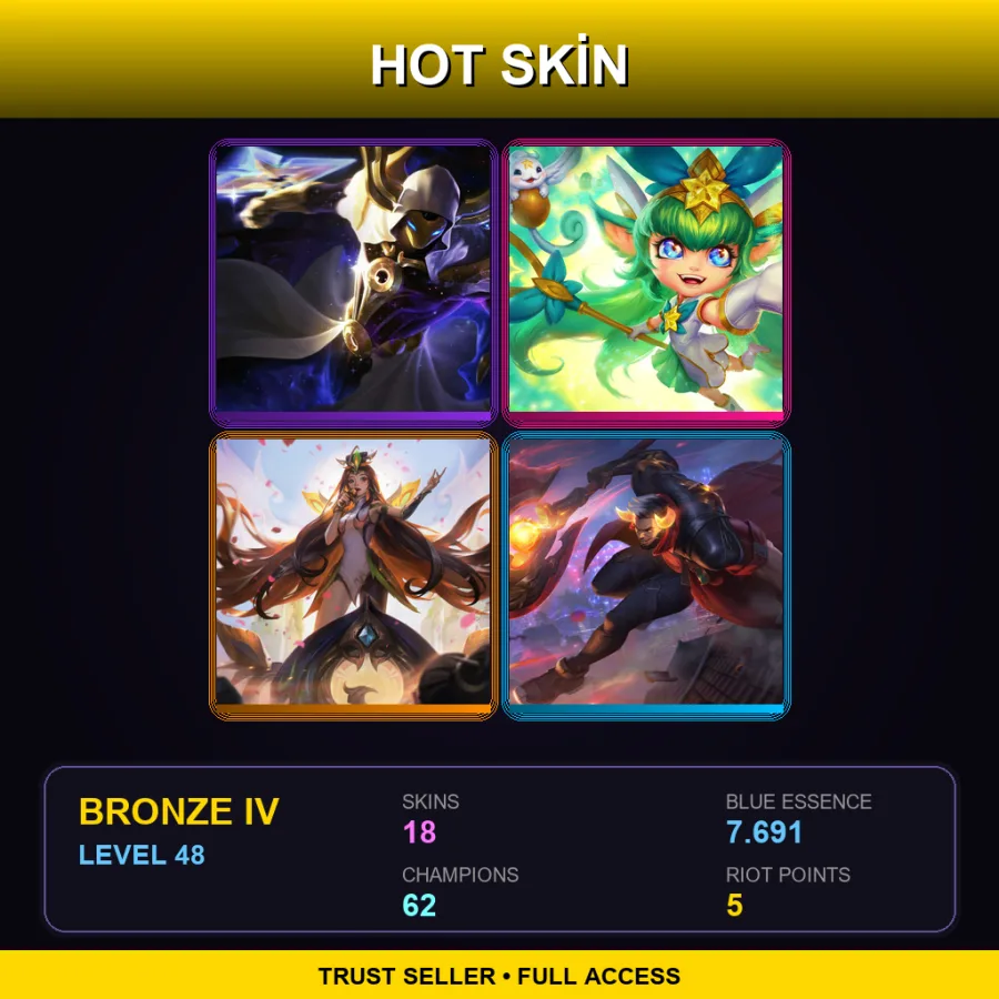 BR | Lv48 | Bronze IV | 18 Skin | 62 Champ