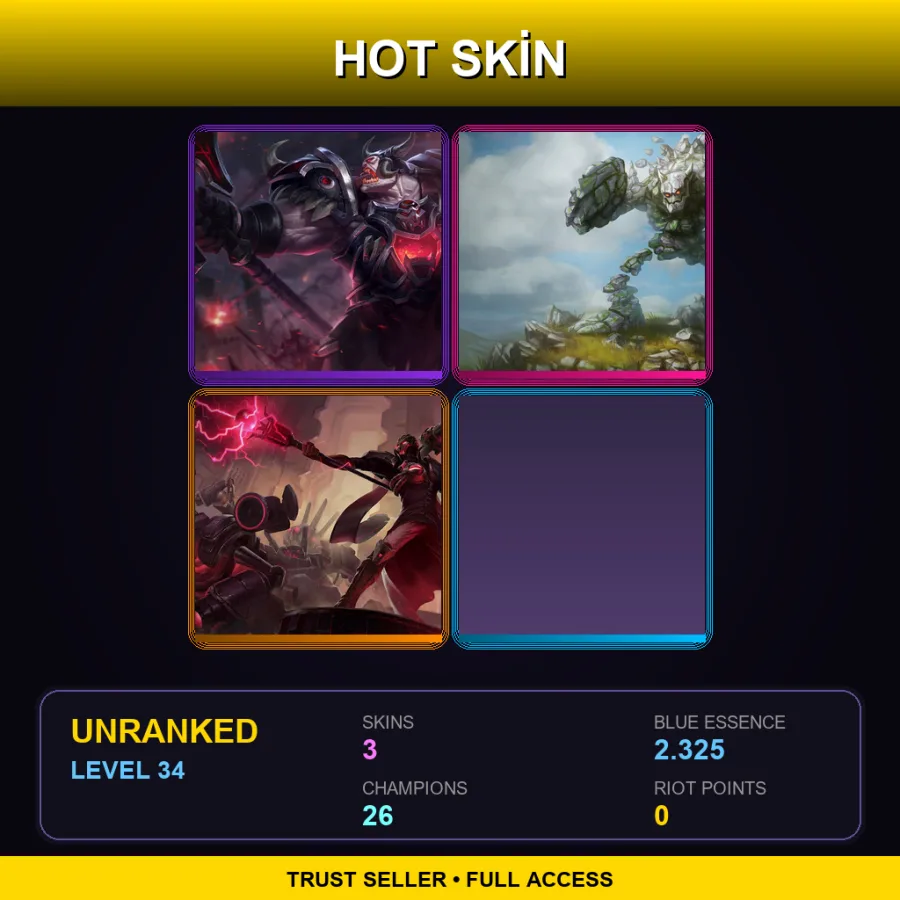 LAS | Lv34 | Unranked | 3 Skin | 26 Champ