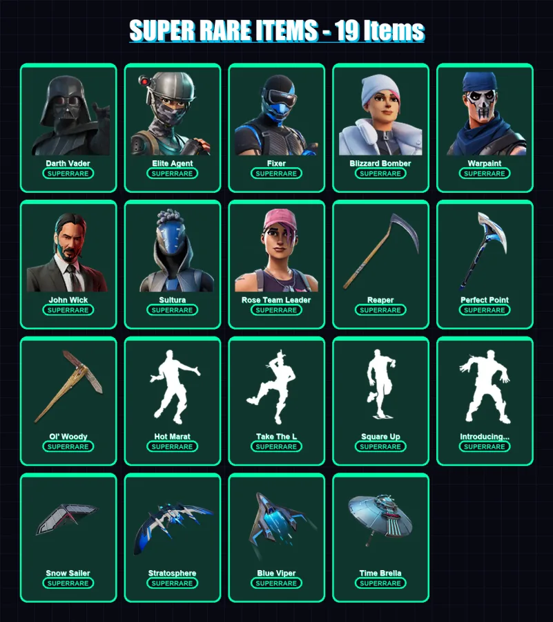[PC/XBOX/PSN] | Darth Vader | Elite Agent | Fixer | Blizzard Bomber | Warpaint | 255 skin | 221 pickaxe | 231 emote | 180 glider | Lv3202
