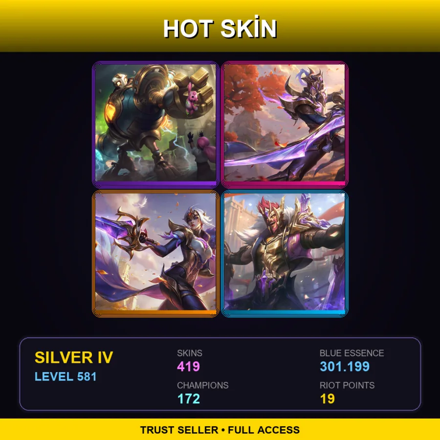 VN | Lv581 | Silver IV | 419 Skin | 172 Champ