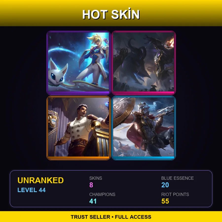 LAS | Lv44 | Unranked | 8 Skin | 41 Champ